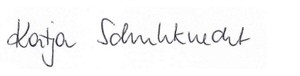 Signatur von Katja Schuhknecht Erfolgskurs GmbH-Fuggerbank-Beraterin